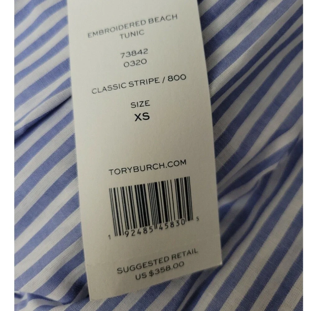 Tory Burch Tunic Caftan Striped Beach Swim Coverup Dress NWT Resort Cruise - Picture 7 of 7